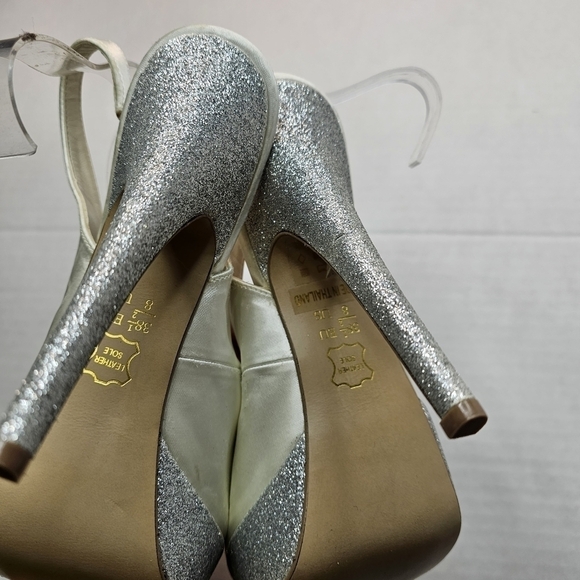 PINK Paradox London Indulgence Platform Peep Toe Pump Satin - Picture 8 of 10